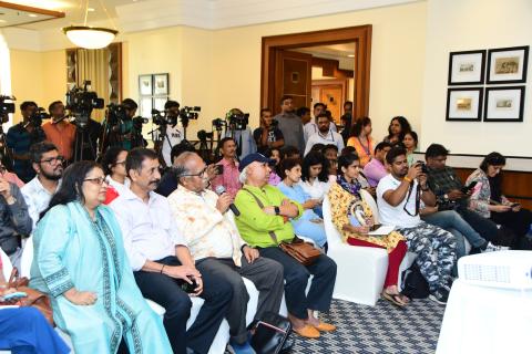 The Secretary, Ministry of Information and Broadcasting, Shri Sanjay Jaju interacting the media during a press conference organized on the 18th edition of Mumbai International Film Festival (MIFF - 2024) at Mumbai, in Maharashtra on June 14, 2024.