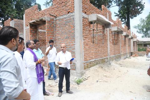 Dr. L. Murugan visits under-construction site of Shantipur Kasturba Gandhi School in Chirang, Assam